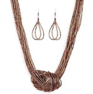 Paparazzi knot necklace and earrings